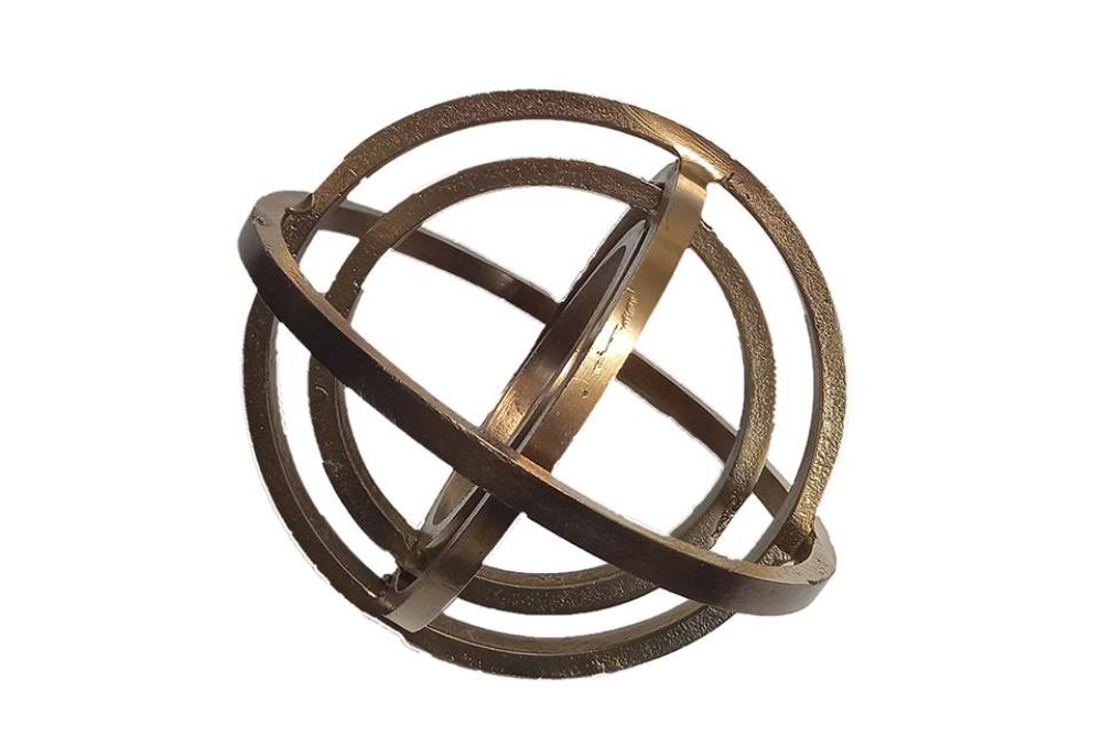 Μεταλλική Διακοσμητική Χρυσή Επιτραπέζια Σφαίρα 20x18εκ.