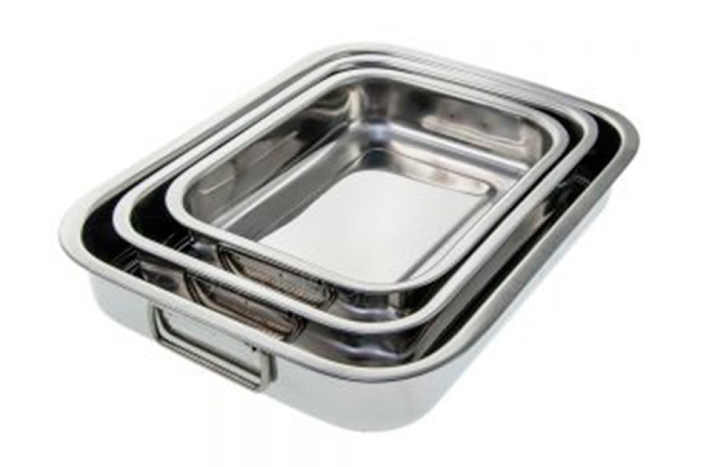 Σετ Παραλληλόγραμμα Ταψιά 3 τεμ σε Inox χρώμα