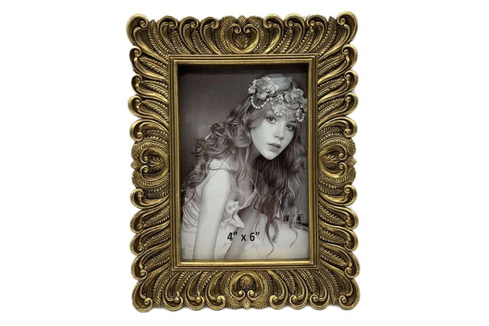 Κορνίζα Polyresin Χρυσή Ανάγλυφη 15x20cm