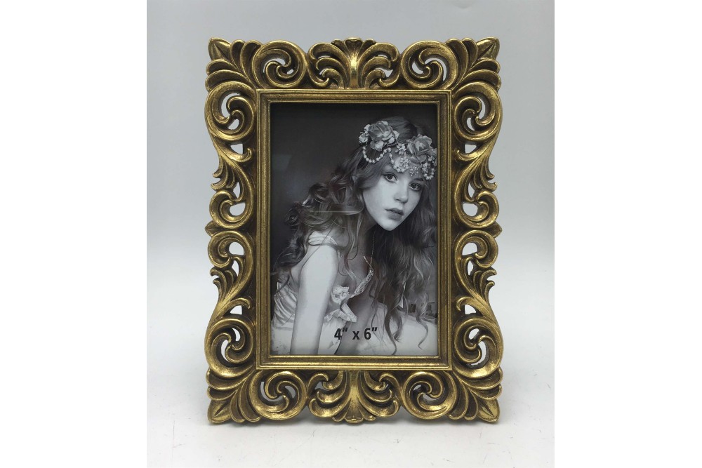 Κορνίζα Polyresin Χρυσή Ανάγλυφη 23911-46 10×15εκ.