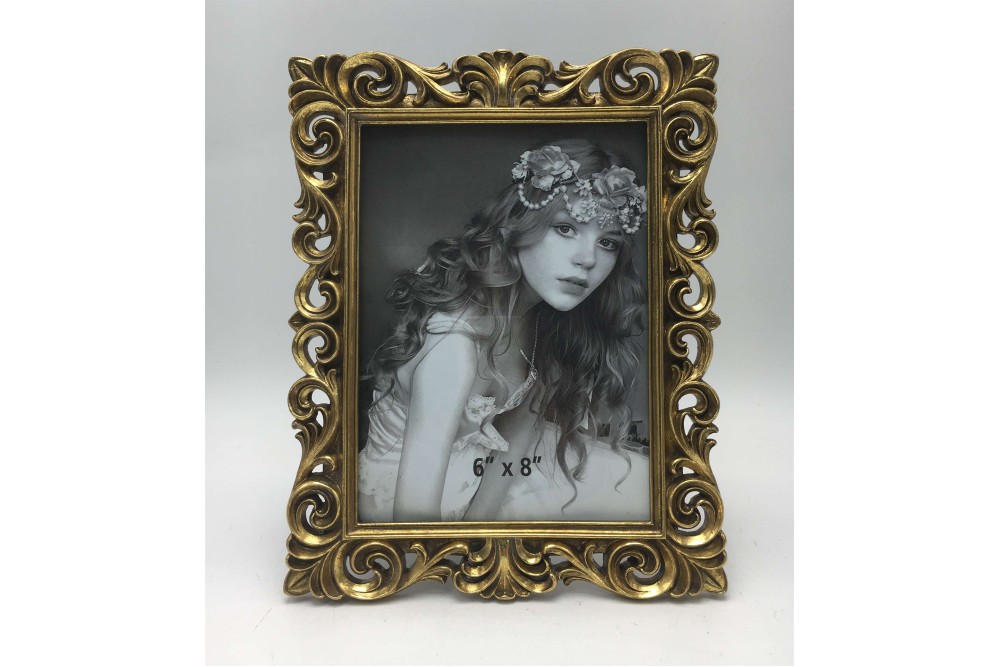 Κορνίζα Polyresin Χρυσή Ανάγλυφη 23911-68  15×20εκ.