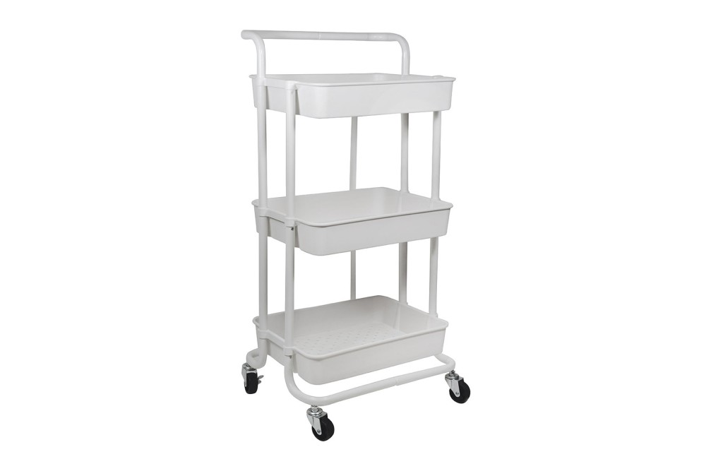 ESTIA ΤΡΟΛΕΪ ΑΠΟΘΗΚΕΥΣΗΣ ΜΕΤΑΛΛΙΚΟ 3 ΕΠΙΠΕΔΩΝ 43x36x86cm ΛΕΥΚΟ