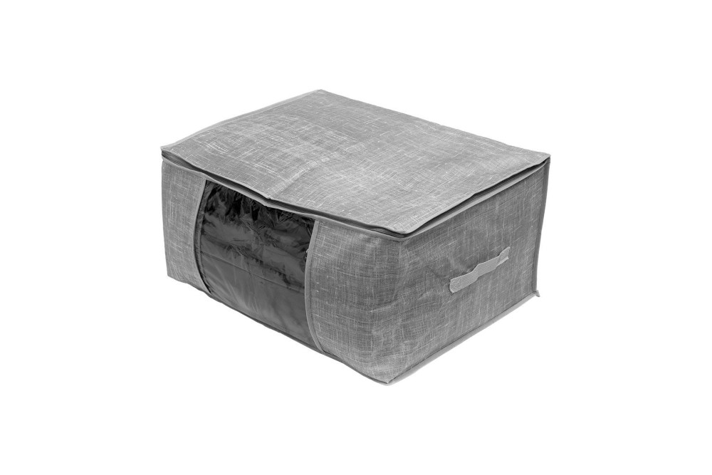 ESTIA ΘΗΚΗ ΑΠΟΘΗΚΕΥΣΗΣ GREY NON WOVEN ΥΦΑΣΜΑΤΙΝΗ ΜΕ ΔΙΠΛΟ ΦΕΡΜΟΥΑΡ 60x45x30cm