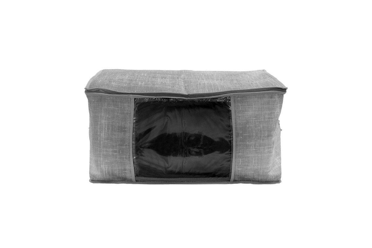 ESTIA ΘΗΚΗ ΑΠΟΘΗΚΕΥΣΗΣ GREY NON WOVEN ΥΦΑΣΜΑΤΙΝΗ ΜΕ ΔΙΠΛΟ ΦΕΡΜΟΥΑΡ 60x45x30cm