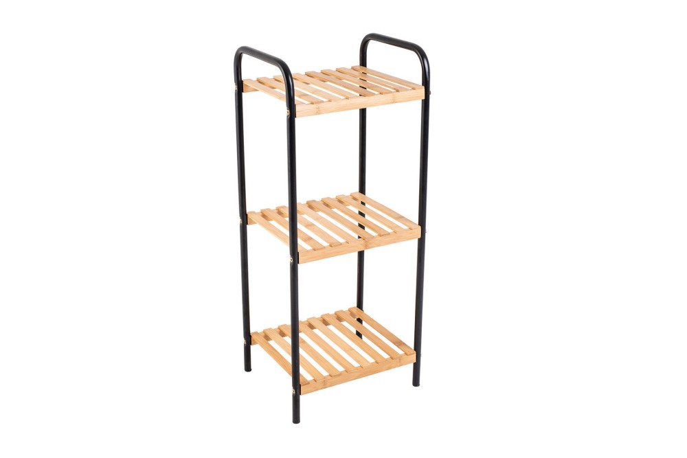 ESTIA ΡΑΦΙΕΡΑ ΕΠΙΔΑΠΕΔΙΑ BAMBOO ESSENTIALS ΜΕ ΜΕΤΑΛΛΙΚΗ ΒΑΣΗ 30x26x75cm 3 ΕΠΙΠΕΔΩΝ