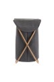 ESTIA ΚΑΛΑΘΙ ΑΠΛΥΤΩΝ BAMBOO ESSENTIALS 40x40x70cm ΜΕ ΘΗΚΗ ΠΟΛΥΕΣΤΕΡΑ ΠΤΥΣΣΟΜΕΝΟ ΓΚΡΙ