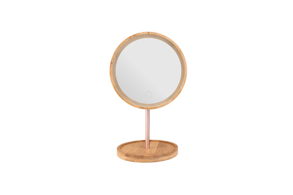 ESTIA ΚΑΘΡΕΦΤΗΣ ΕΠΙΤΡΑΠΕΖΙΟΣ BAMBOO ESSENTIALS ME LED ΦΩΤΙΣΜΟ 18x18x30cm