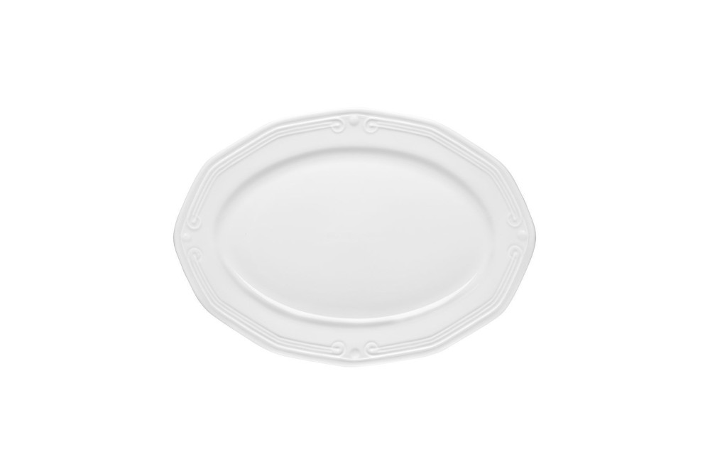 ESTIA ΠΙΑΤΕΛΑ ΟΒΑΛ ATHÉNÉE ΠΟΡΣΕΛΑΝΙΝΗ ΑΝΑΓΛΥΦΗ 36cm WHITE