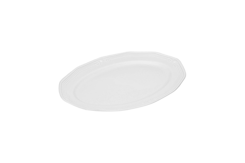 ESTIA ΠΙΑΤΕΛΑ ΟΒΑΛ ATHÉNÉE ΠΟΡΣΕΛΑΝΙΝΗ ΑΝΑΓΛΥΦΗ 36cm WHITE