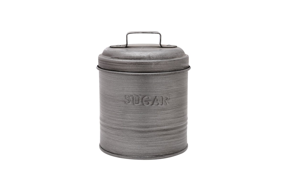 ESTIA ΔΟΧΕΙΟ ΖΑΧΑΡΗΣ ΜΕΤΑΛΛΙΚΟ 11x11x14cm ΜΕ ΑΕΡΟΣΤΕΓΕΣ ΚΑΠΑΚΙ
