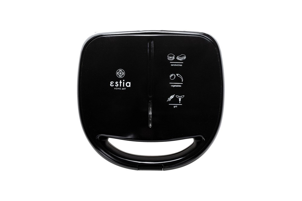 ESTIA ΤΟΣΤΙΕΡΑ BLACK & INOX 2 ΘΕΣΕΩΝ 850w ΜΕ ΑΠΟΣΠΩΜΕΝΕΣ ΑΝΤΙΚΟΛΛΗΤΙΚΕΣ ΠΛΑΚΕΣ