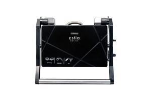 ESTIA ΣΑΝΤΟΥΙΤΣΙΕΡΑ ΓΚΡΙΛΙΕΡΑ BLACK PLUS 2 ΘΕΣΕΩΝ 1000w ΜΕ ΛΕΙΤΟΥΡΓΙΑ ΑΝΟΙΓΜΑΤΟΣ 180º ΜΑΥΡΗ