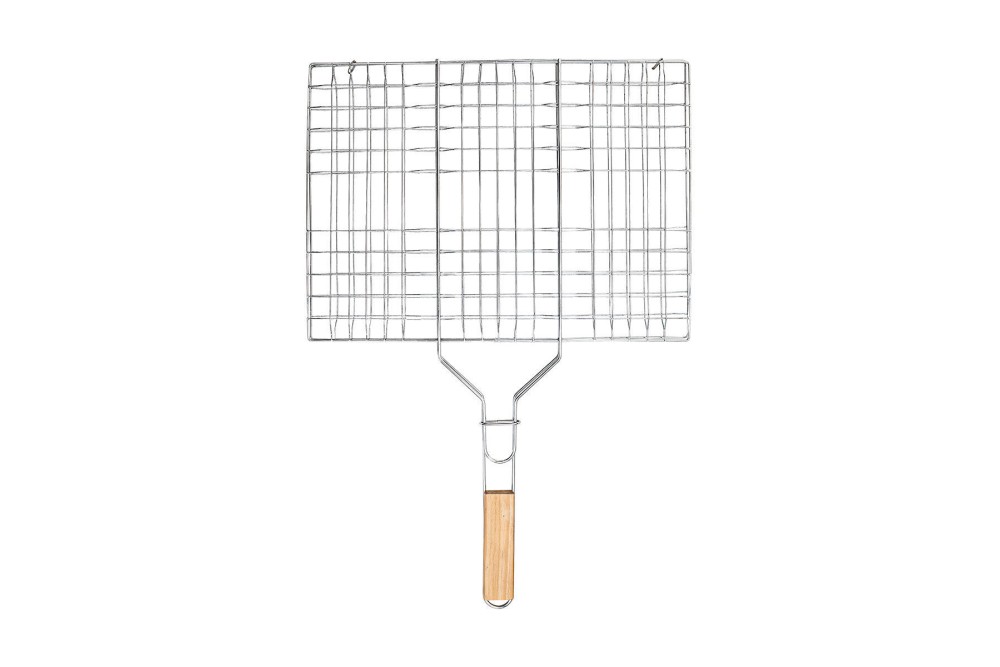 ESTIA ΣΧΑΡΑ ΨΗΣΙΜΑΤΟΣ BARBECUE ΜΕΤΑΛΛΙΚΗ 60x40cm ΜΕ ΞΥΛΙΝΗ ΛΑΒΗ