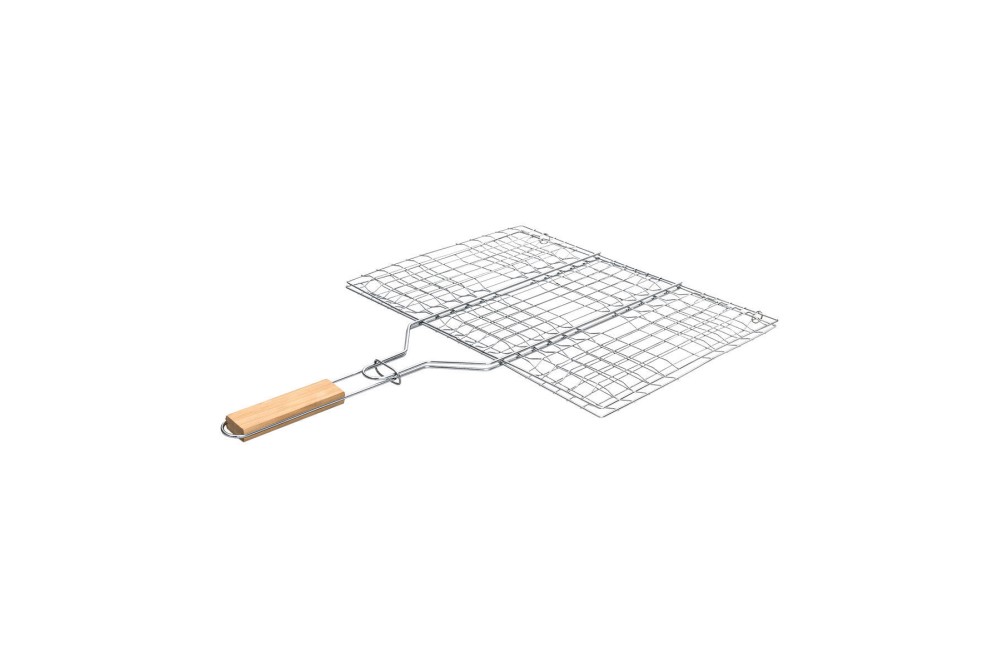 ESTIA ΣΧΑΡΑ ΨΗΣΙΜΑΤΟΣ BARBECUE ΜΕΤΑΛΛΙΚΗ 60x40cm ΜΕ ΞΥΛΙΝΗ ΛΑΒΗ