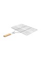 ESTIA ΣΧΑΡΑ ΨΗΣΙΜΑΤΟΣ BARBECUE ΜΕΤΑΛΛΙΚΗ 60x40cm ΜΕ ΞΥΛΙΝΗ ΛΑΒΗ