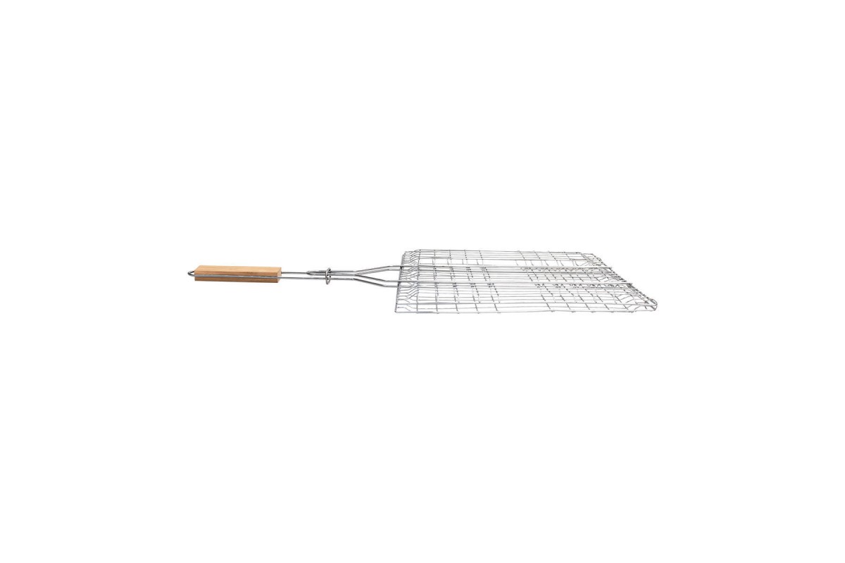 ESTIA ΣΧΑΡΑ ΨΗΣΙΜΑΤΟΣ BARBECUE ΜΕΤΑΛΛΙΚΗ 60x40cm ΜΕ ΞΥΛΙΝΗ ΛΑΒΗ