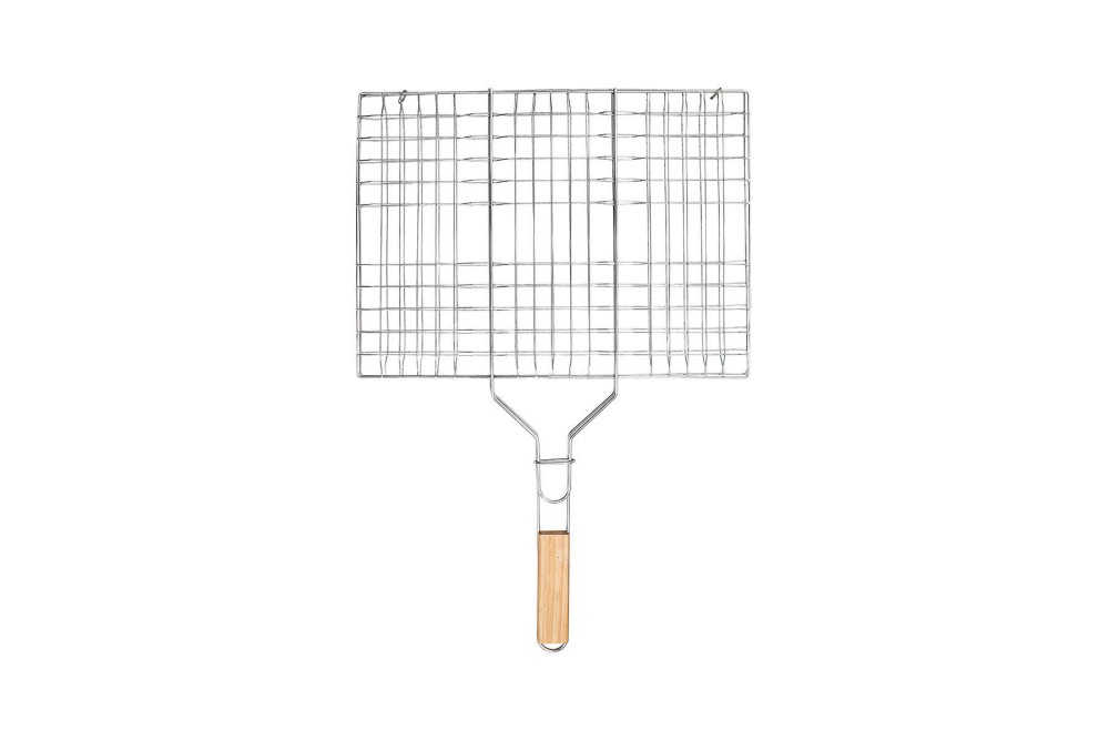ESTIA ΣΧΑΡΑ ΨΗΣΙΜΑΤΟΣ BARBEQUE ΜΕΤΑΛΛΙΚΗ 49x30cm ΜΕ ΞΥΛΙΝΗ ΛΑΒΗ
