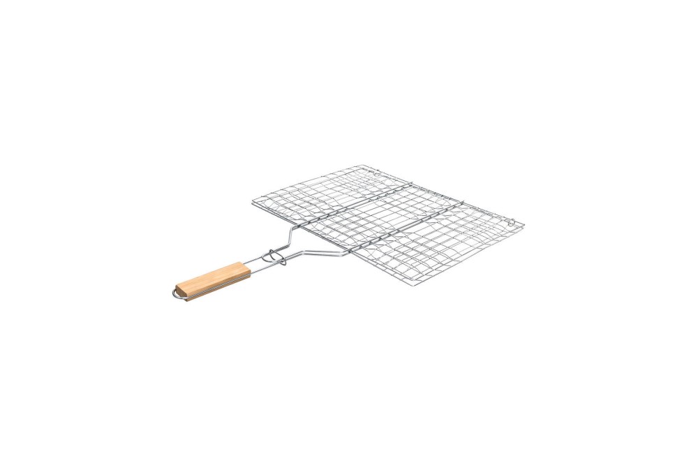ESTIA ΣΧΑΡΑ ΨΗΣΙΜΑΤΟΣ BARBEQUE ΜΕΤΑΛΛΙΚΗ 49x30cm ΜΕ ΞΥΛΙΝΗ ΛΑΒΗ