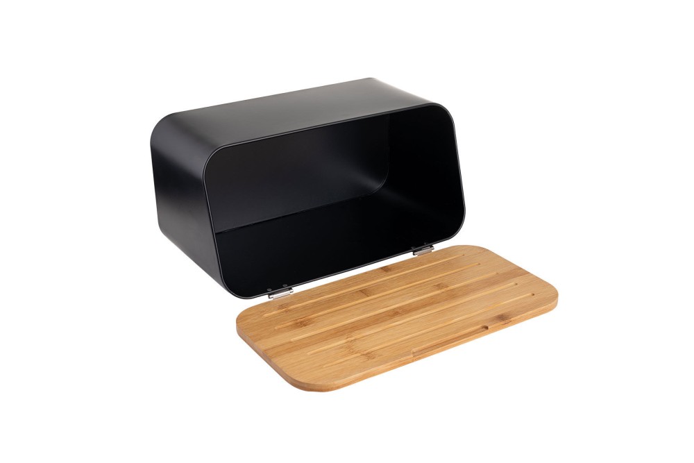 ESTIA ΨΩΜΙΕΡΑ BAMBOO ESSENTIALS ΜΕΤΑΛΛΙΚΗ ΜΕ ΚΑΠΑΚΙ 34.5x19x17cm ΜΑΥΡΗ