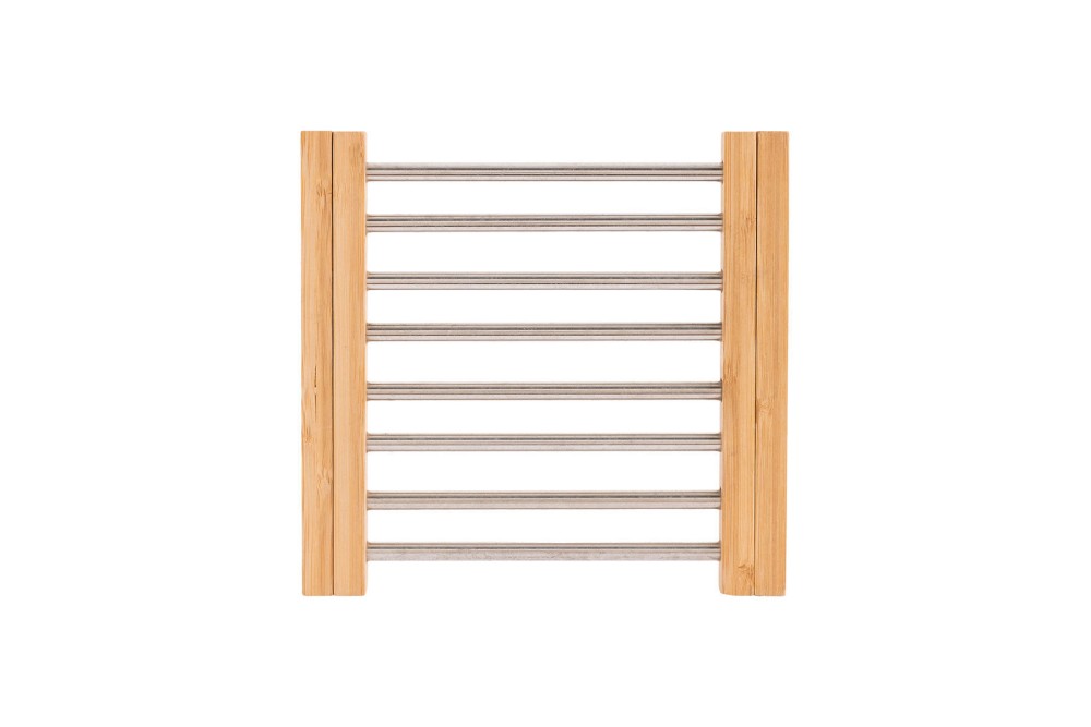 ESTIA ΒΑΣΗ ΜΑΓΕΙΡΙΚΟΥ ΣΚΕΥΟΥΣ BAMBOO ESSENTIALS ME ΑΝΟΞΕΙΔΩΤΟ ΑΤΣΑΛΙ ΠΤΥΣΣΟΜΕΝΗ 22x21.3x2.2cm