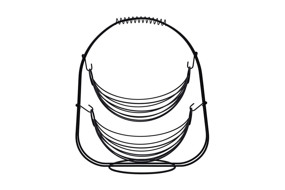 ESTIA ΦΡΟΥΤΙΕΡΑ 2 ΘΕΣΕΩΝ METAL BLACK ΜΕΤΑΛΛΙΚΗ 37χ20x42cm ΜΑΥΡΗ