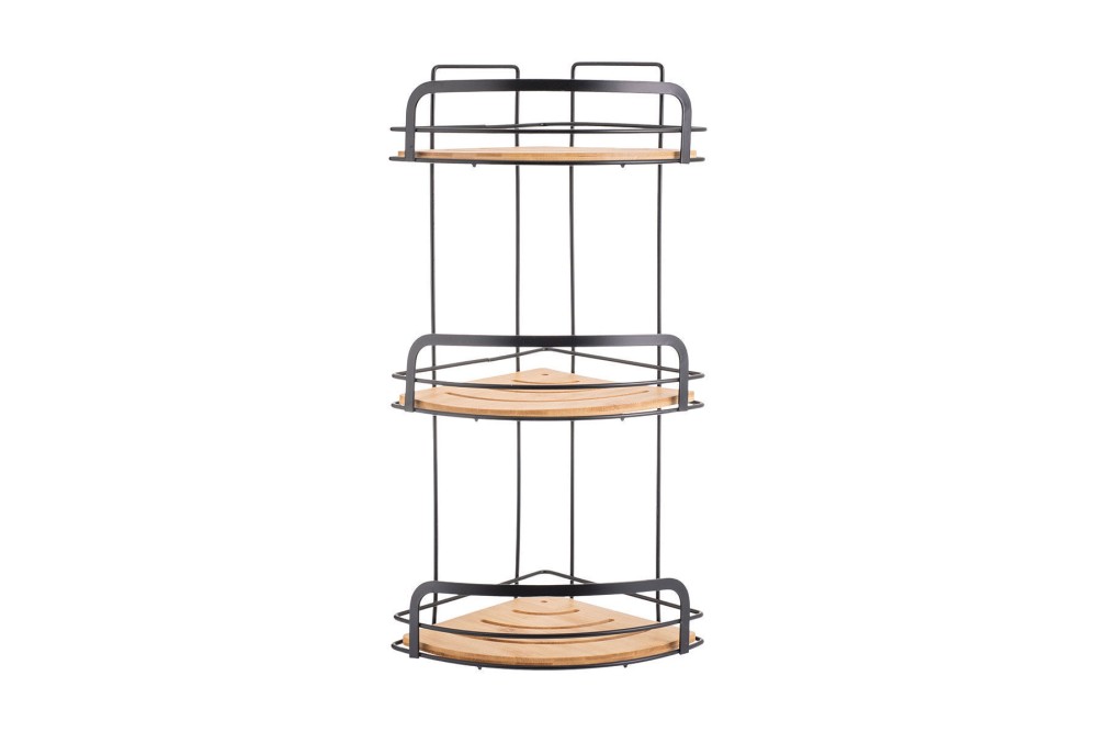 ESTIA ΕΤΑΖΕΡΑ BAMBOO ESSENTIALS ΜΕΤΑΛΛΙΚΗ ΓΩΝΙΑΚΗ 3 ΘΕΣΕΩΝ 49x19.5x19.5cm