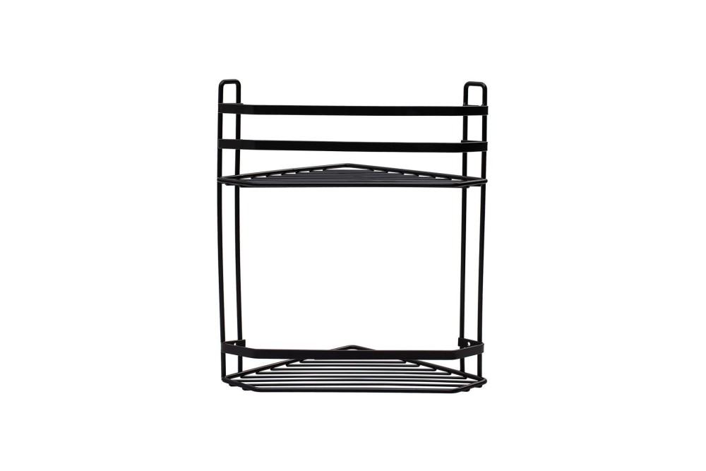 ESTIA ΕΤΑΖΕΡΑ ELEGANT ΜΕΤΑΛΛΙΚΗ ΓΩΝΙΑΚΗ 2 ΘΕΣΕΩΝ 32x28x18cm ΜΑΥΡΗ