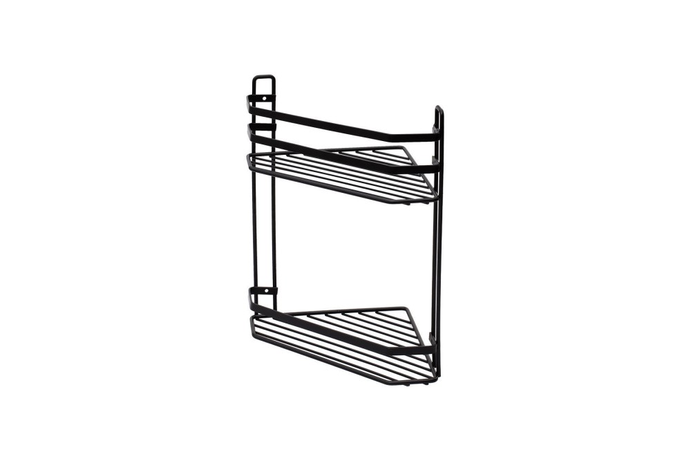 ESTIA ΕΤΑΖΕΡΑ ELEGANT ΜΕΤΑΛΛΙΚΗ ΓΩΝΙΑΚΗ 2 ΘΕΣΕΩΝ 32x28x18cm ΜΑΥΡΗ