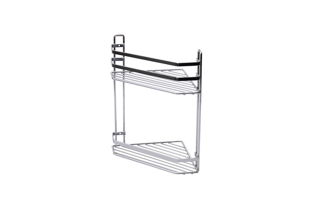 ESTIA ΕΤΑΖΕΡΑ ELEGANT ΜΕΤΑΛΛΙΚΗ ΓΩΝΙΑΚΗ 2 ΘΕΣΕΩΝ 32x28x18cm ΧΡΩΜΙΟΥ