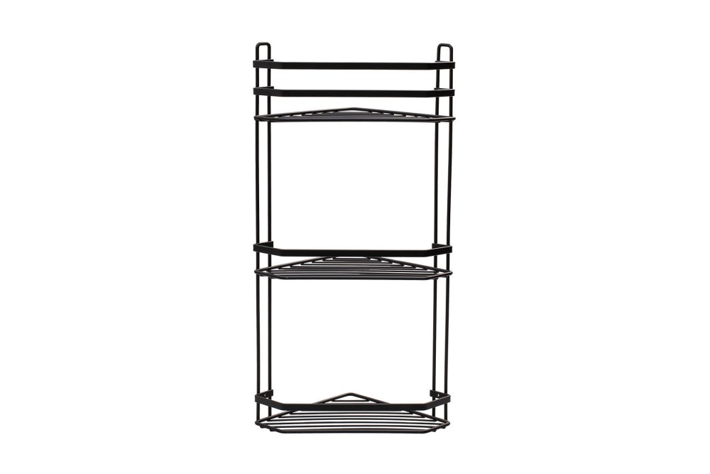 ESTIA ΕΤΑΖΕΡΑ ELEGANT ΜΕΤΑΛΛΙΚΗ ΓΩΝΙΑΚΗ 3 ΘΕΣΕΩΝ 54x28x18cm ΜΑΥΡΗ