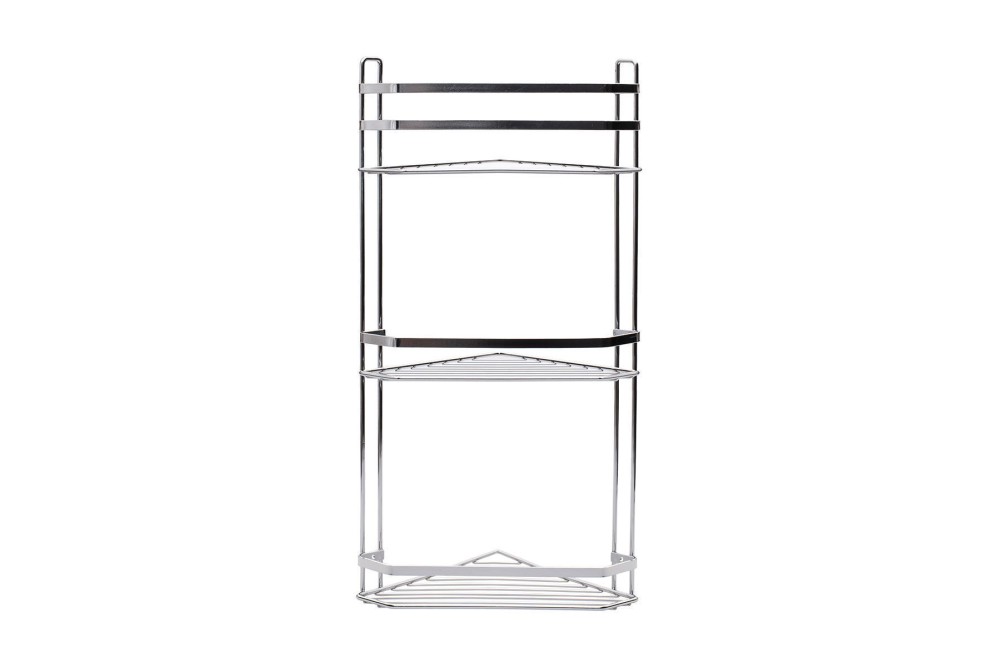 ESTIA ΕΤΑΖΕΡΑ ELEGANT ΜΕΤΑΛΛΙΚΗ ΓΩΝΙΑΚΗ 3 ΘΕΣΕΩΝ 54x28x18cm ΧΡΩΜΙΟΥ