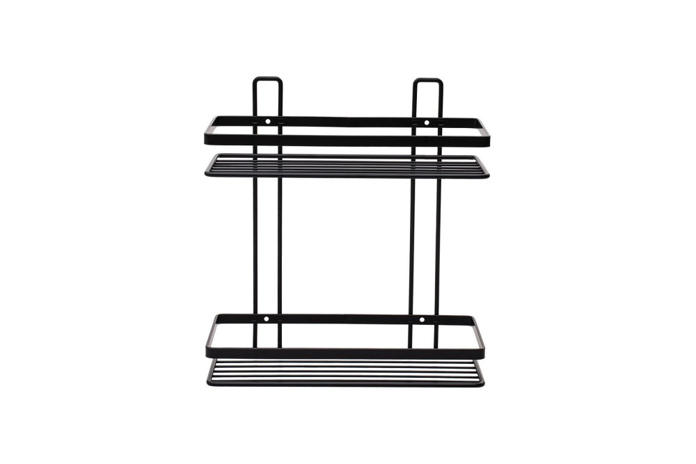 ESTIA ΕΤΑΖΕΡΑ ELEGANT ΜΕΤΑΛΛΙΚΗ ΙΣΙΑ 2 ΘΕΣΕΩΝ 27x25x12.5cm ΜΑΥΡΗ