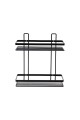 ESTIA ΕΤΑΖΕΡΑ ELEGANT ΜΕΤΑΛΛΙΚΗ ΙΣΙΑ 2 ΘΕΣΕΩΝ 27x25x12.5cm ΜΑΥΡΗ