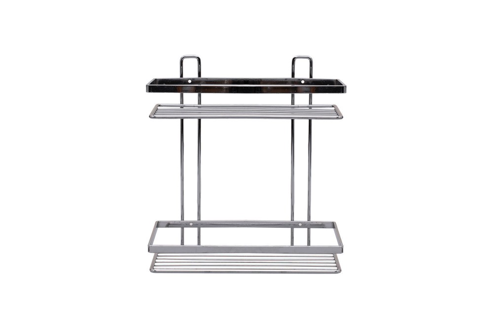 ESTIA ΕΤΑΖΕΡΑ ELEGANT ΜΕΤΑΛΛΙΚΗ ΙΣΙΑ 2 ΘΕΣΕΩΝ 27x25x12.5cm ΧΡΩΜΙΟΥ