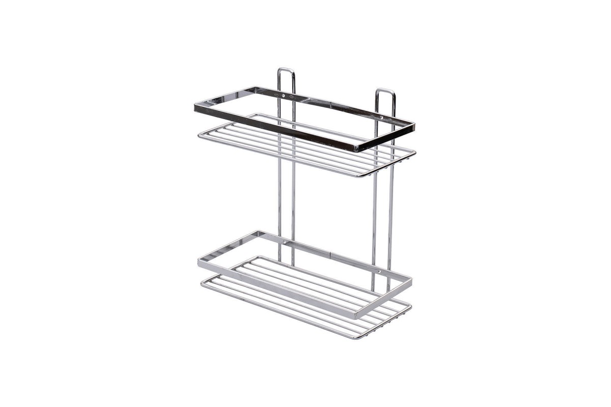 ESTIA ΕΤΑΖΕΡΑ ELEGANT ΜΕΤΑΛΛΙΚΗ ΙΣΙΑ 2 ΘΕΣΕΩΝ 27x25x12.5cm ΧΡΩΜΙΟΥ