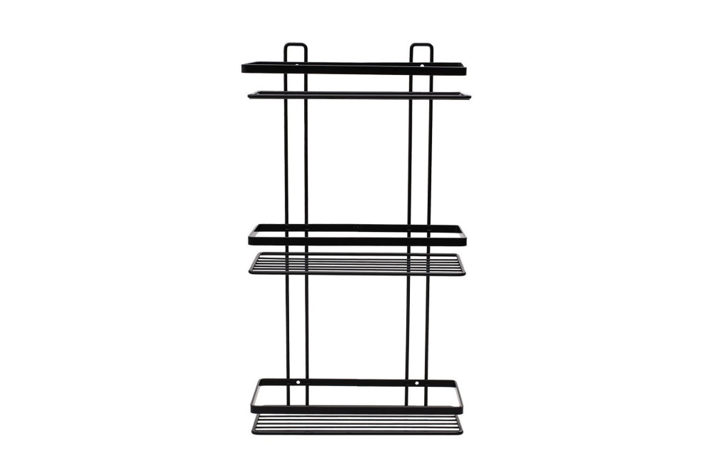 ESTIA ΕΤΑΖΕΡΑ ELEGANT ΜΕΤΑΛΛΙΚΗ ΙΣΙΑ 3 ΘΕΣΕΩΝ 46x25x12.5cm ΜΑΥΡΗ