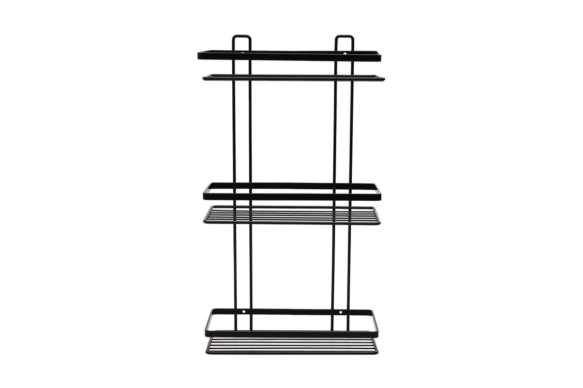 ESTIA ΕΤΑΖΕΡΑ ELEGANT ΜΕΤΑΛΛΙΚΗ ΙΣΙΑ 3 ΘΕΣΕΩΝ 46x25x12.5cm ΜΑΥΡΗ