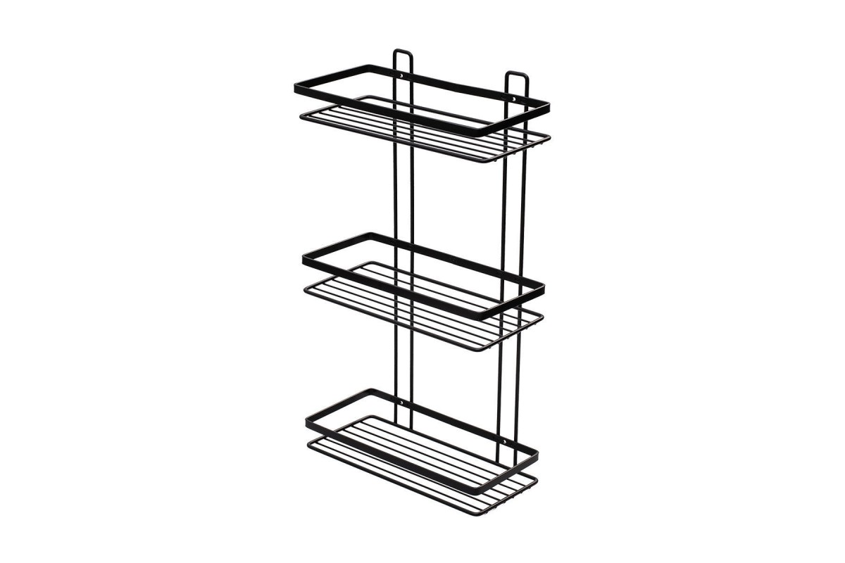 ESTIA ΕΤΑΖΕΡΑ ELEGANT ΜΕΤΑΛΛΙΚΗ ΙΣΙΑ 3 ΘΕΣΕΩΝ 46x25x12.5cm ΜΑΥΡΗ