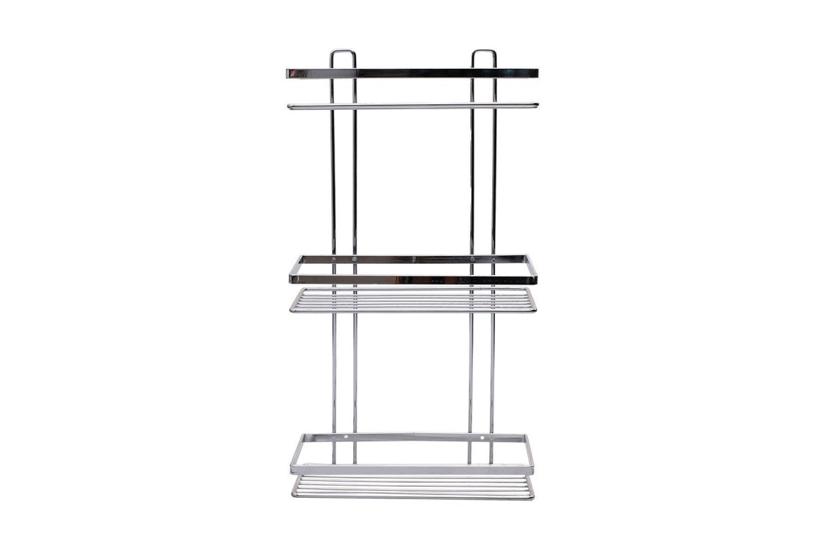 ESTIA ΕΤΑΖΕΡΑ ELEGANT ΜΕΤΑΛΛΙΚΗ ΙΣΙΑ 3 ΘΕΣΕΩΝ 46x25x12.5cm ΧΡΩΜΙΟΥ