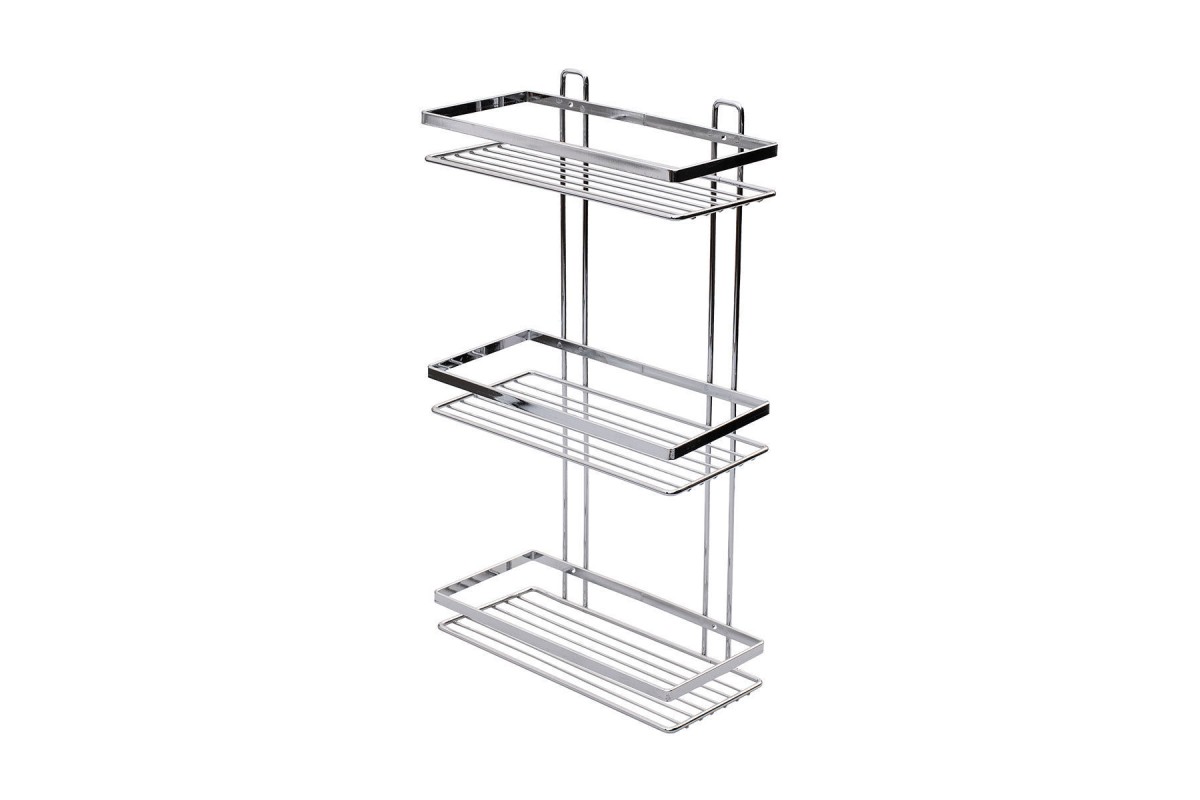 ESTIA ΕΤΑΖΕΡΑ ELEGANT ΜΕΤΑΛΛΙΚΗ ΙΣΙΑ 3 ΘΕΣΕΩΝ 46x25x12.5cm ΧΡΩΜΙΟΥ