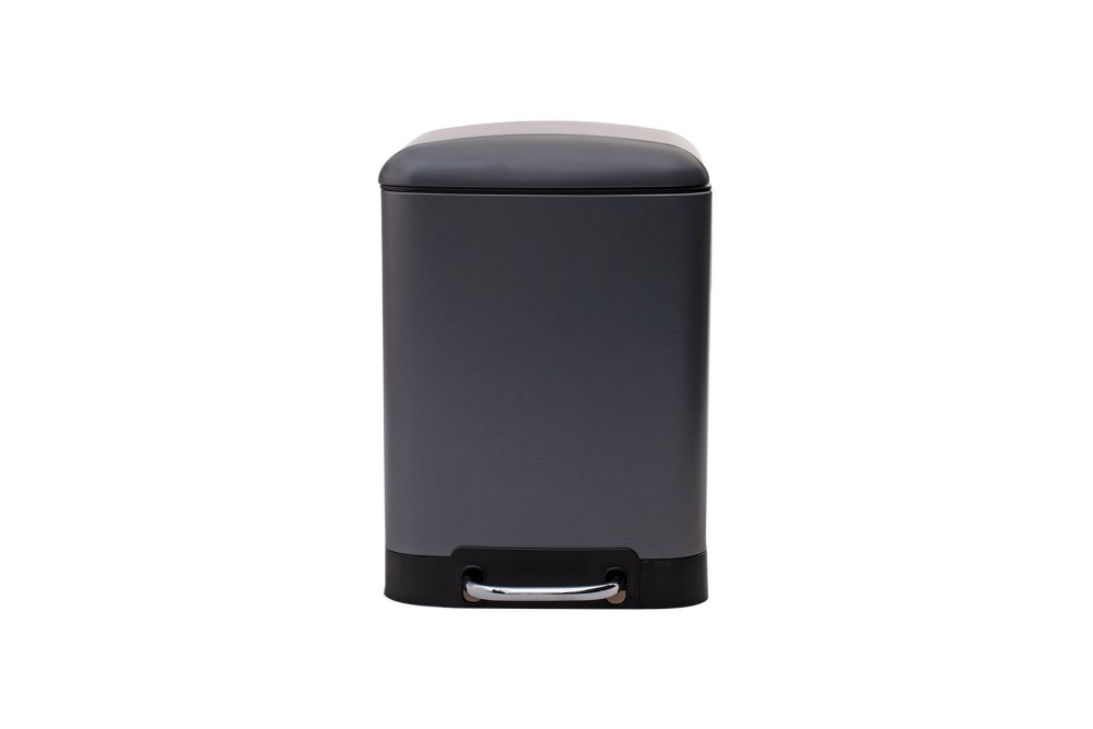 ESTIA ΧΑΡΤΟΔΟΧΕΙΟ ΜΠΑΝΙΟΥ SOFT CLOSE ΟΡΘΟΓΩΝΙΟ 6lt ΜΑΤ ΓΚΡΙ