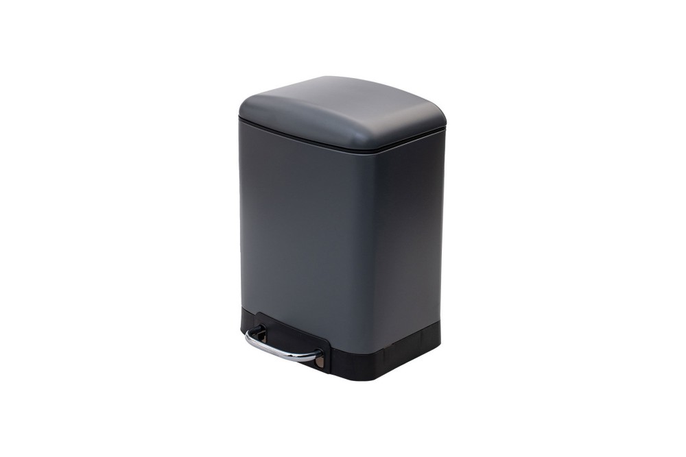 ESTIA ΧΑΡΤΟΔΟΧΕΙΟ ΜΠΑΝΙΟΥ SOFT CLOSE ΟΡΘΟΓΩΝΙΟ 6lt ΜΑΤ ΓΚΡΙ