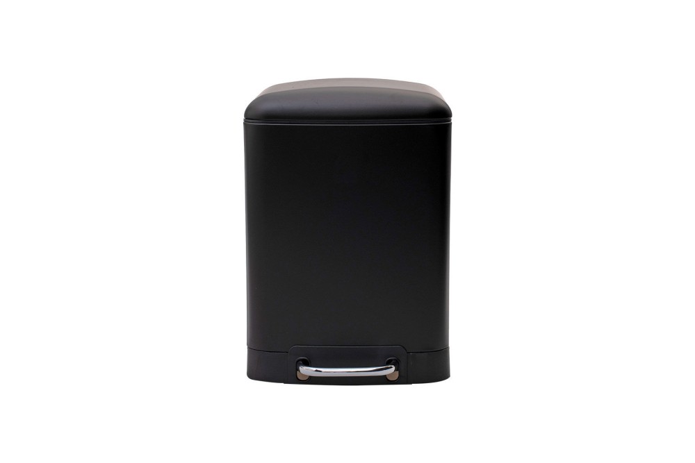 ESTIA ΧΑΡΤΟΔΟΧΕΙΟ ΜΠΑΝΙΟΥ SOFT CLOSE ΟΡΘΟΓΩΝΙΟ 6lt ΜΑΤ ΜΑΥΡΟ