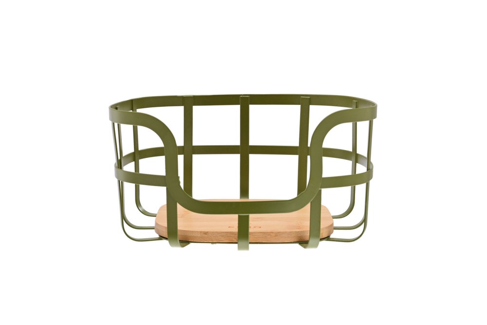 ESTIA ΦΡΟΥΤΙΕΡΑ BAMBOO ESSENTIALS ΜΕΤΑΛΛΙΚΗ 24x24x12.7cm ΛΑΔΙ