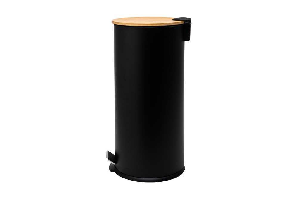 ESTIA ΚΑΔΟΣ ΑΠΟΡΡΙΜΑΤΩΝ SOFT CLOSE BAMBOO ESSENTIALS 30lt ΜΑΤ ΜΑΥΡΟΣ