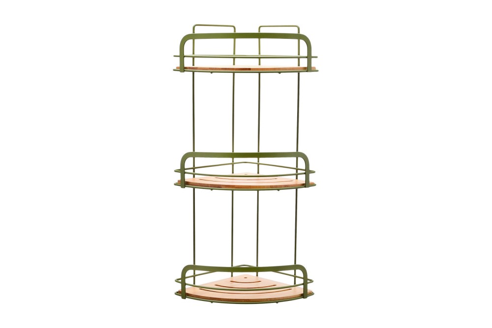 ESTIA ΕΤΑΖΕΡΑOLIVE SERIES  ΜΕΤΑΛΛΙΚΗ ΓΩΝΙΑΚΗ 3 ΘΕΣΕΩΝ 49x19.5x19.5cm ΛΑΔΙ