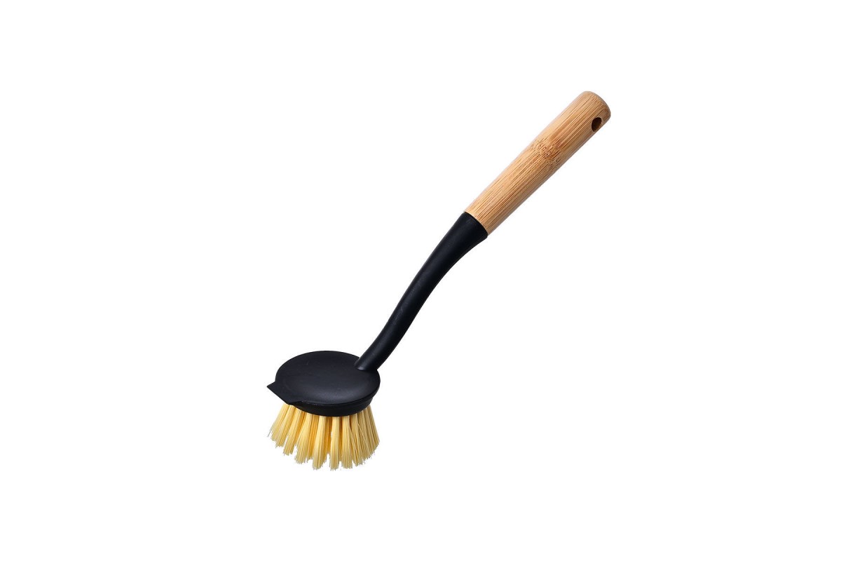 ESTIA ΒΟΥΡΤΣΑ ΚΑΘΑΡΙΣΜΟΥ ΠΙΑΤΩΝ ΧΕΙΡΟΣ BAMBOO ESSENTIALS BLACK ΣΤΡΟΓΓΥΛΗ