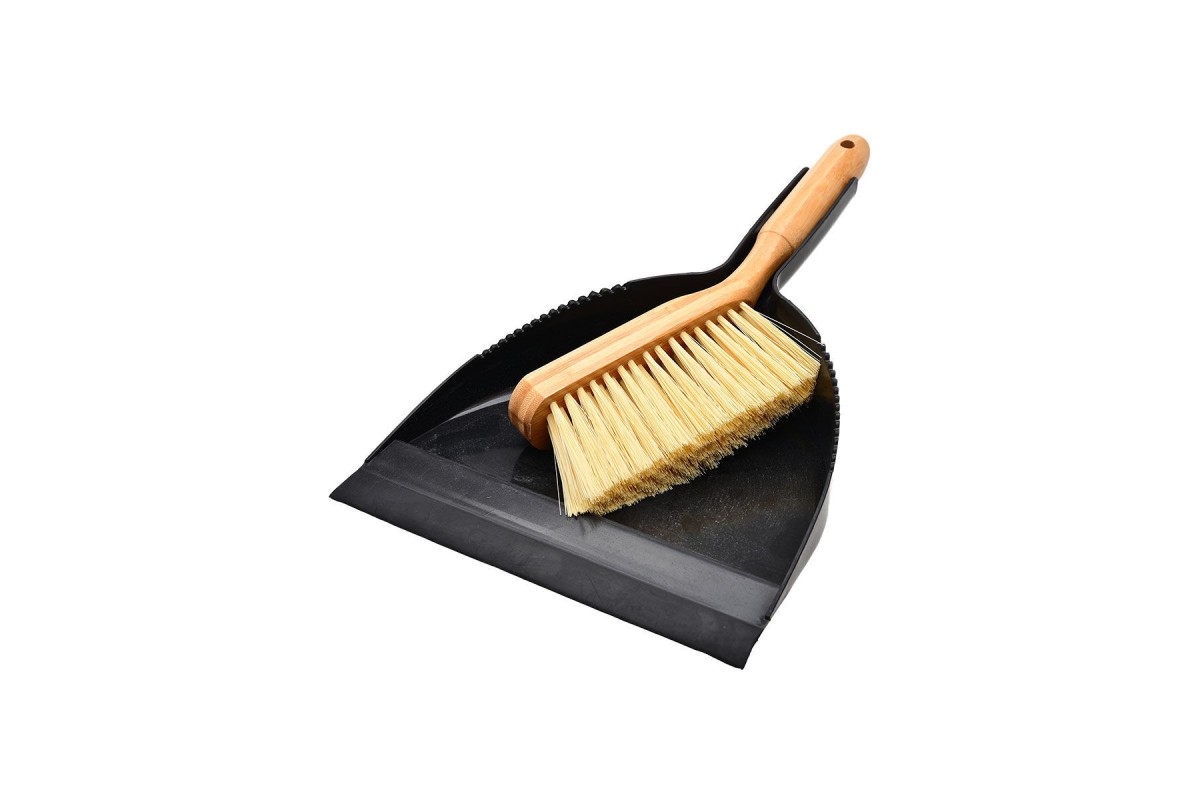 ESTIA ΣΚΟΥΠΑ ΜΕ ΦΑΡΑΣΙ ΧΕΙΡΟΣ BAMBOO ESSENTIALS ΜΑΥΡΟ