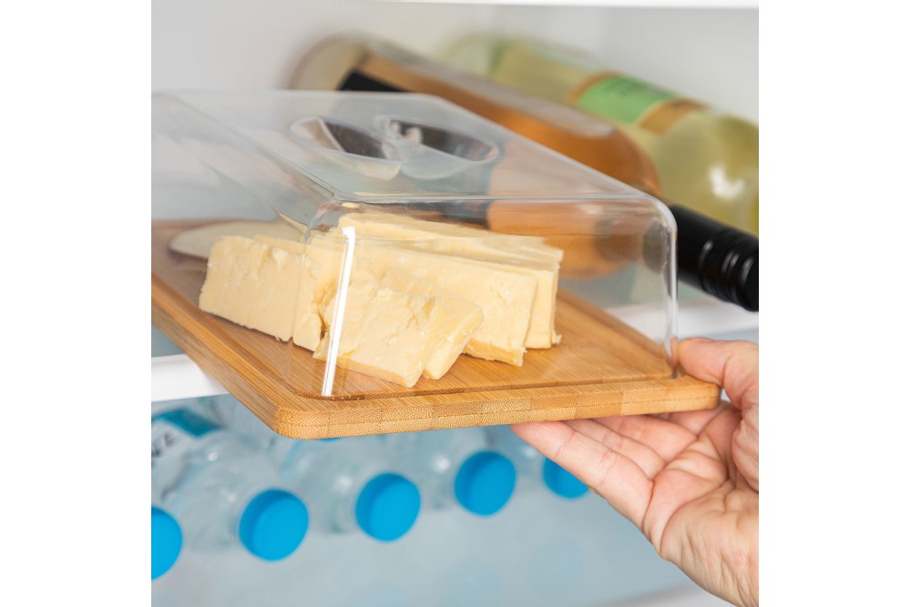 ESTIA ΒΑΣΗ ΤΥΡΙΩΝ BAMBOO ESSENTIALS ΜΕ ΠΛΑΣΤΙΚΌ ΚΑΠΑΚΙ 24x18x7.5cm