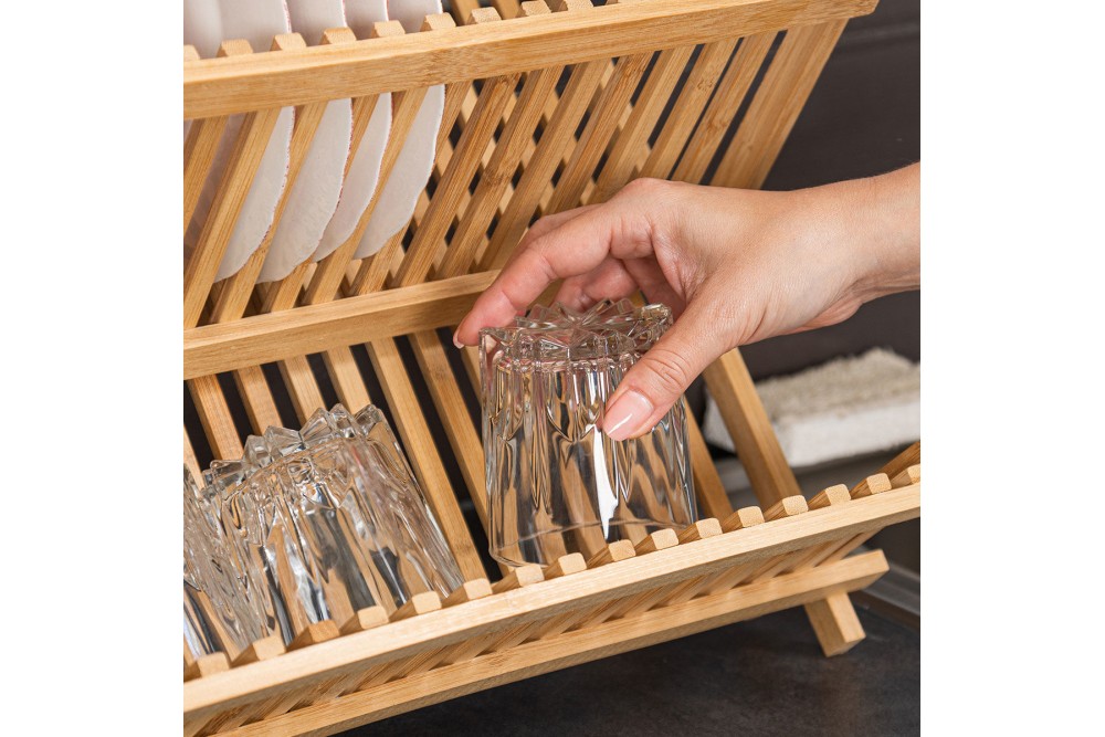 ESTIA ΠΙΑΤΟΘΗΚΗ BAMBOO ESSENTIALS ΑΝΑΔΙΠΛΟΥΜΕΝΗ 2 ΕΠΙΠΕΔΩΝ 42x27.5x38cm